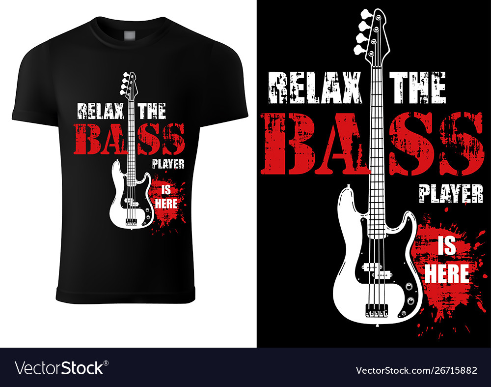 Musical Bass T-Shirt - Rock Slogan