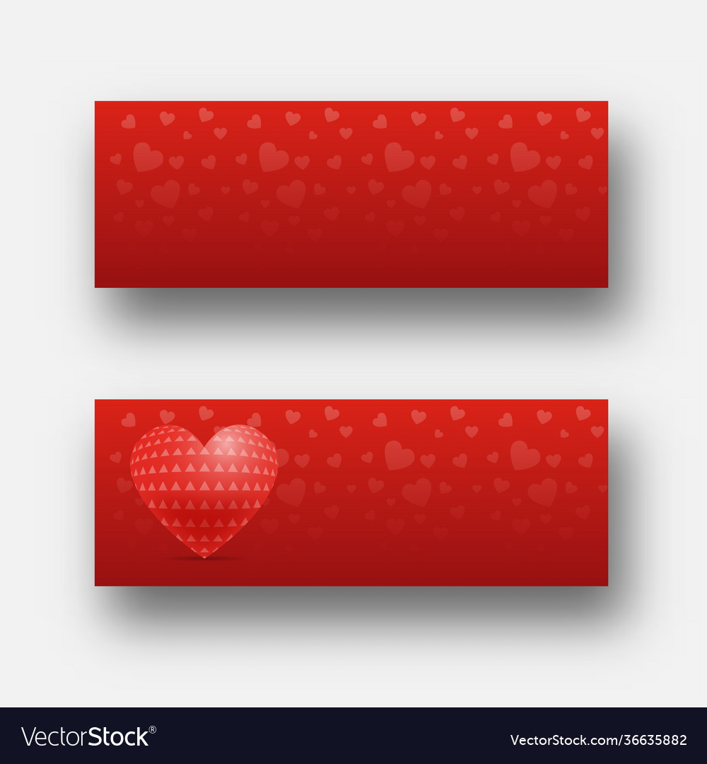 Red heart pattern background in two options