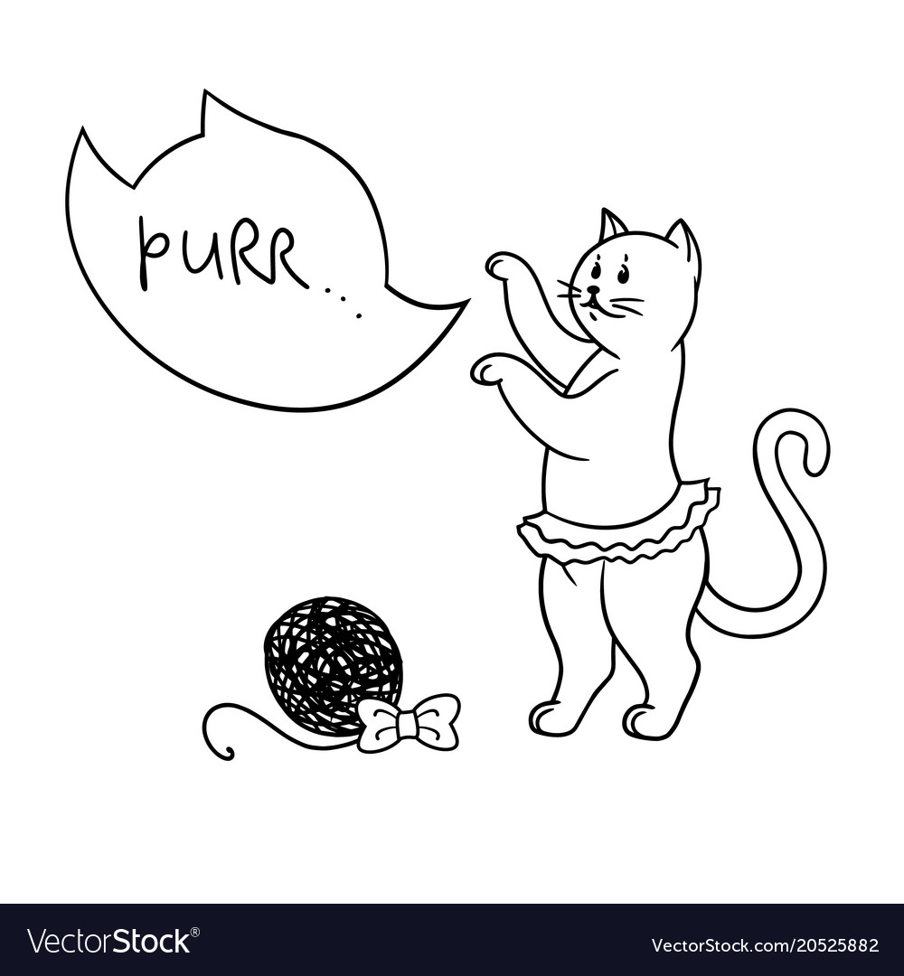 Speech bubbles set text message with cat