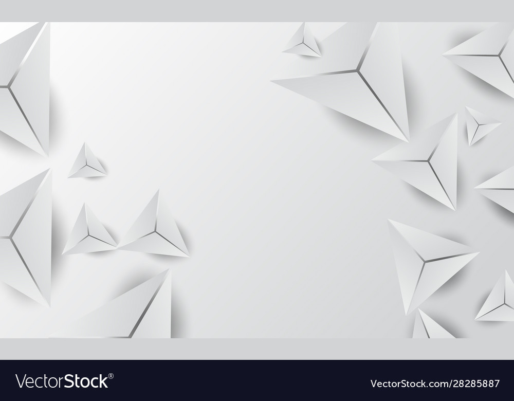 3d abstract white triangle shapes minimal