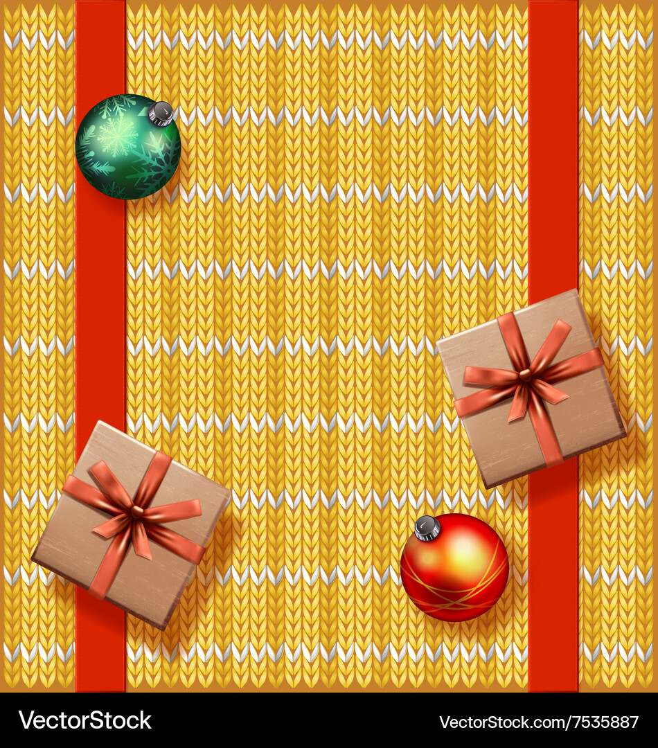 Christmas greeting card with gift box Royalty Free Vector