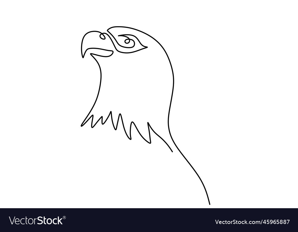 Continuous one line drawing of eagle design