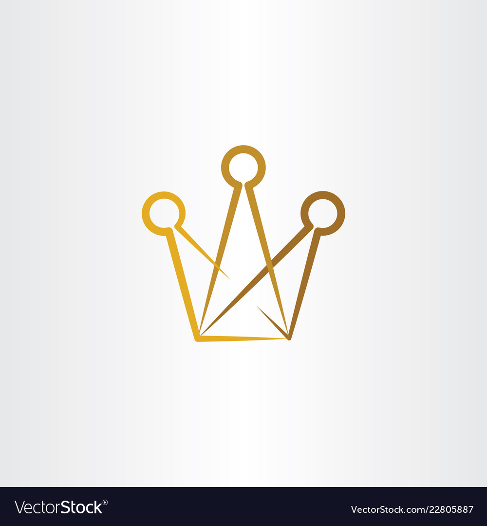 Crown logo symbol element icon Royalty Free Vector Image