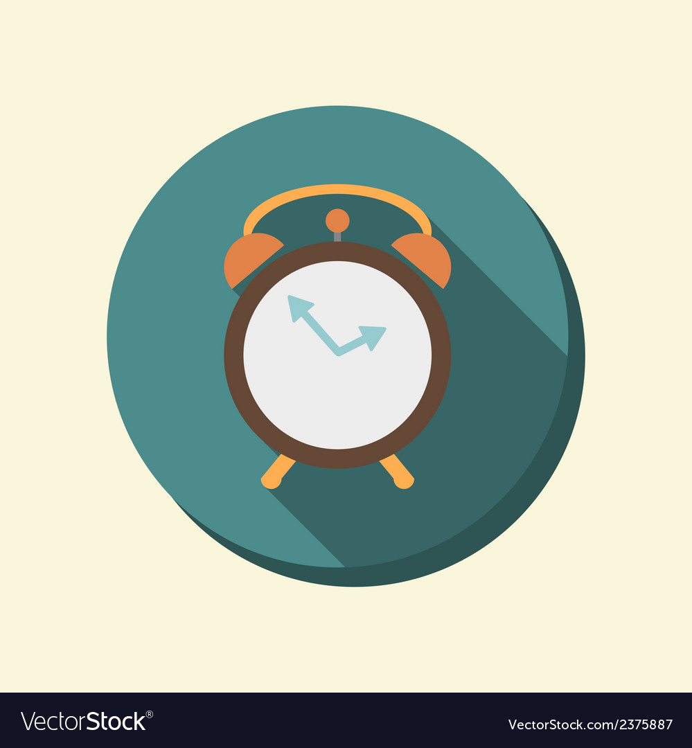 Flat circle web icon alarm clock