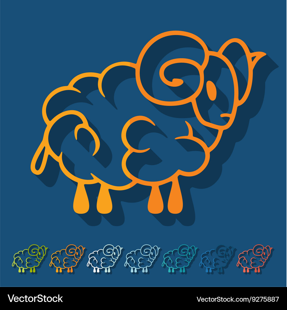 Flat design sheep Royalty Free Vector Image - VectorStock