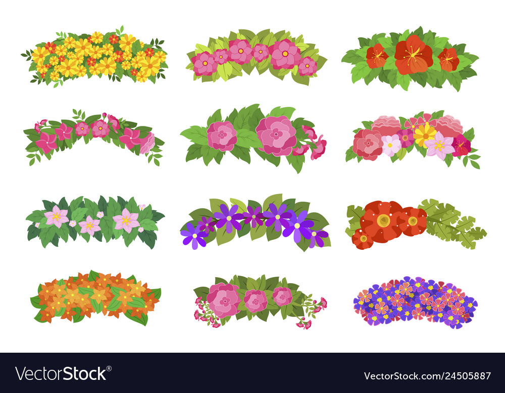 Flower wreaths for head romantic vintage element vector image Flower wreaths for head romantic vintage element