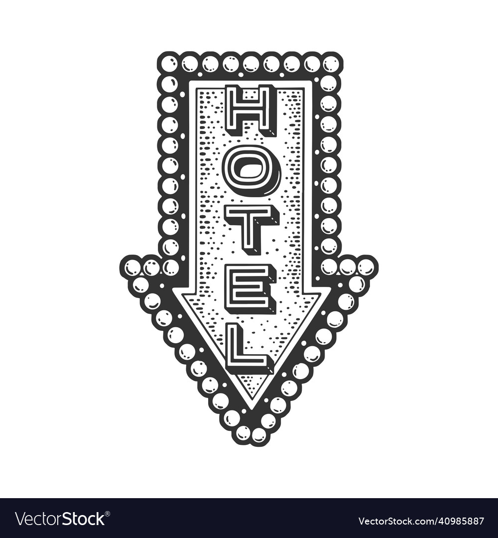 Hotel arrow pointer sketch vector image Hotel arrow pointer sketch