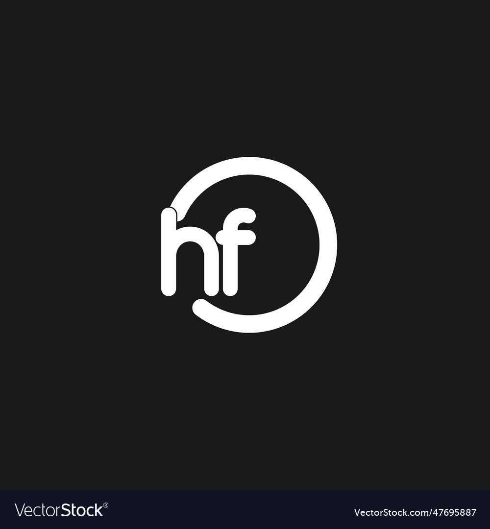 Initials hf logo monogram with simple circles Vector Image