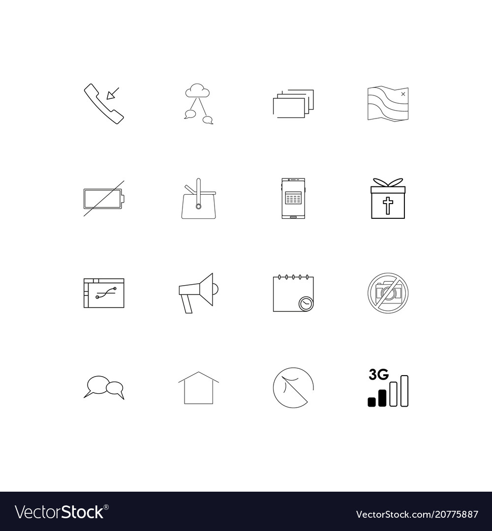 Interface linear thin icons set outlined simple