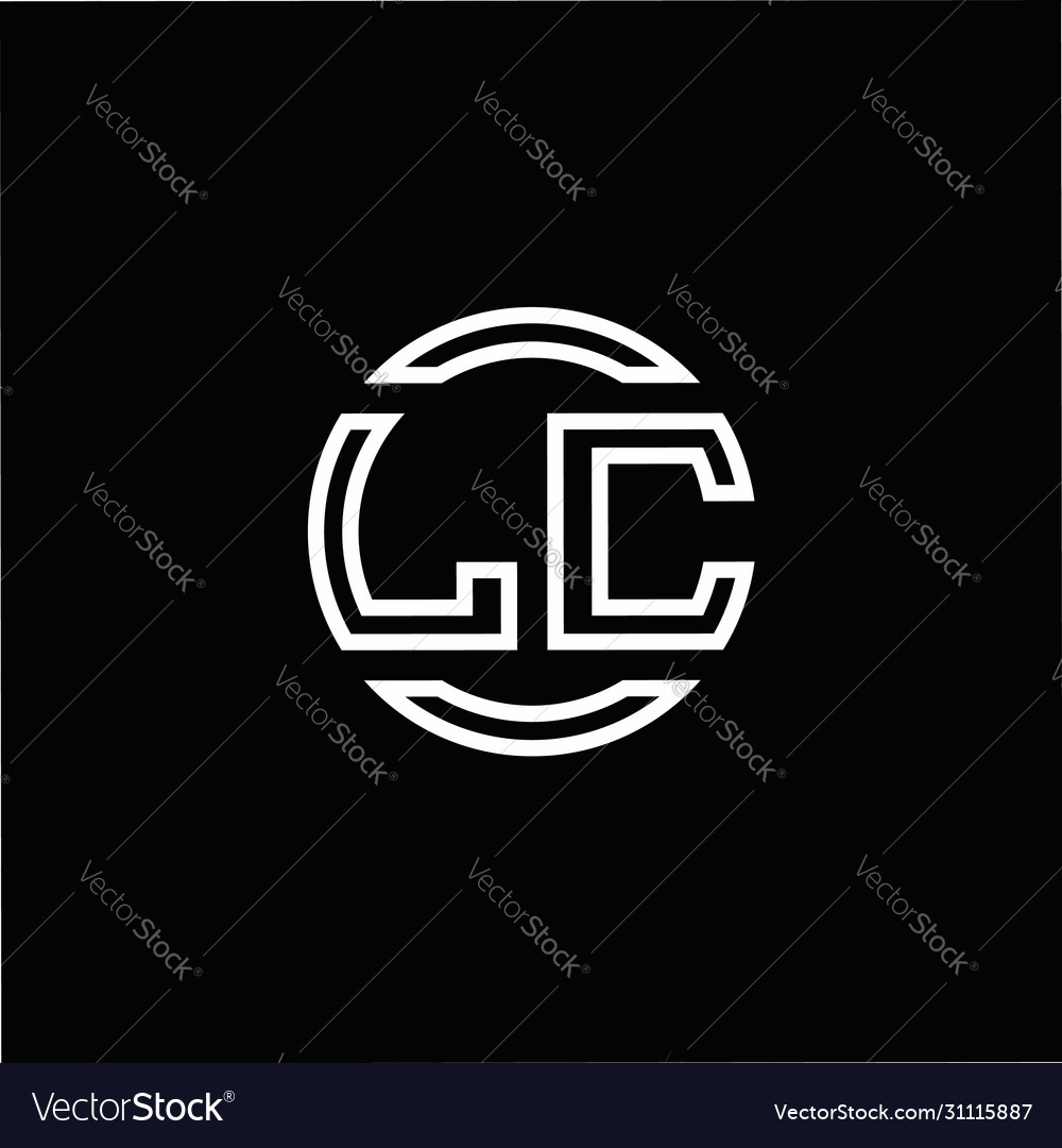 Lc logo monogram with negative space circle