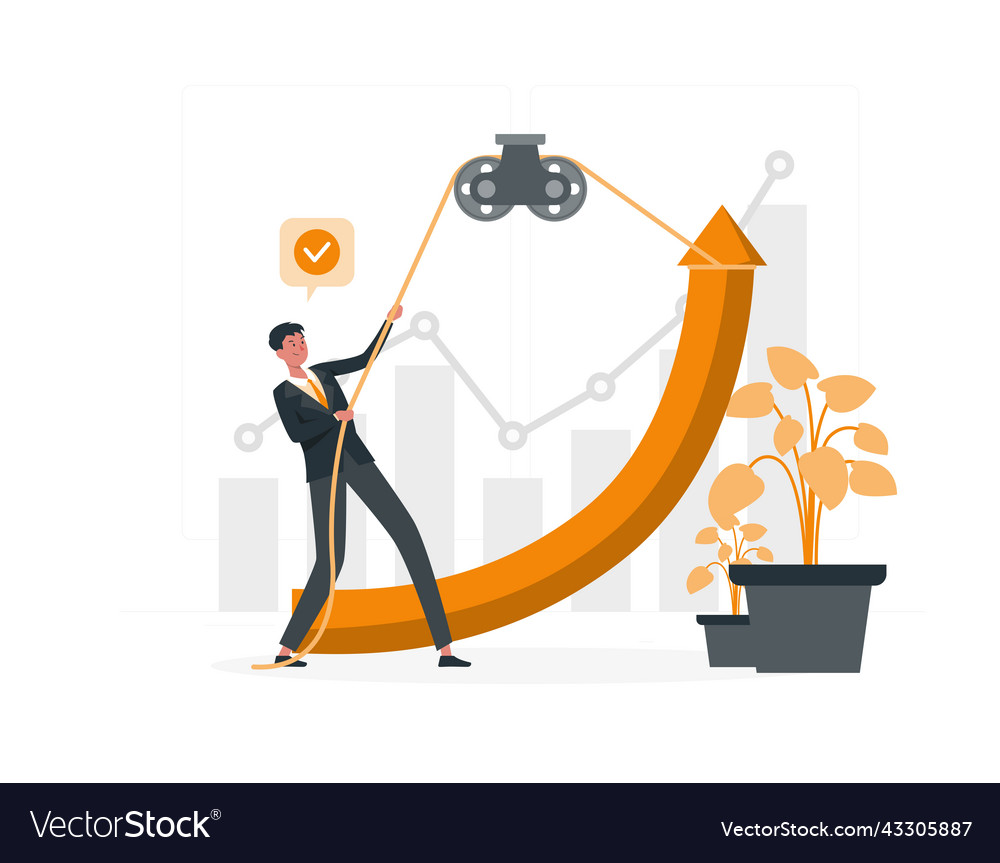 Man pulling up arrow
