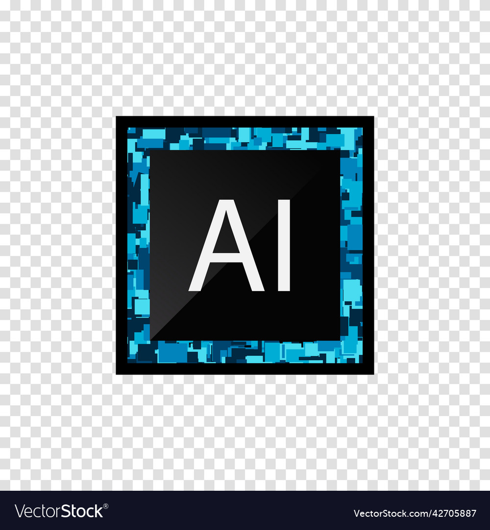 Microchip isolated ai learning and artificial vector image Microchip isolated ai learning and artificial