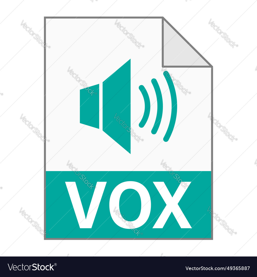 Modern flat design of vox file icon for web