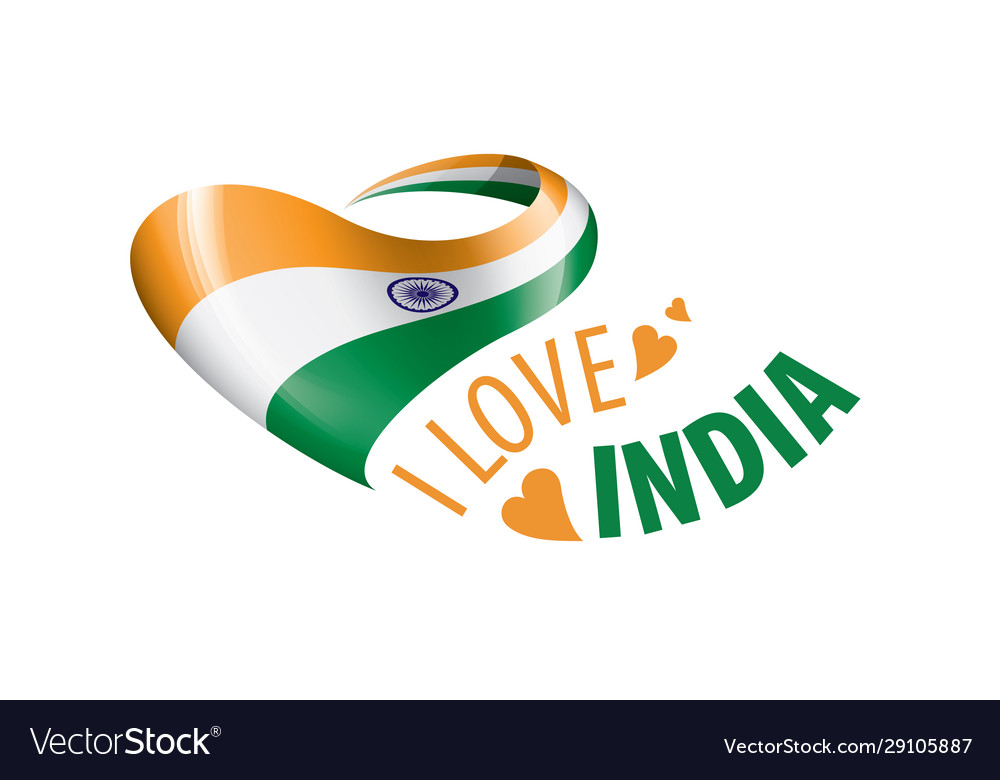 National flag india in shape a heart Royalty Free Vector