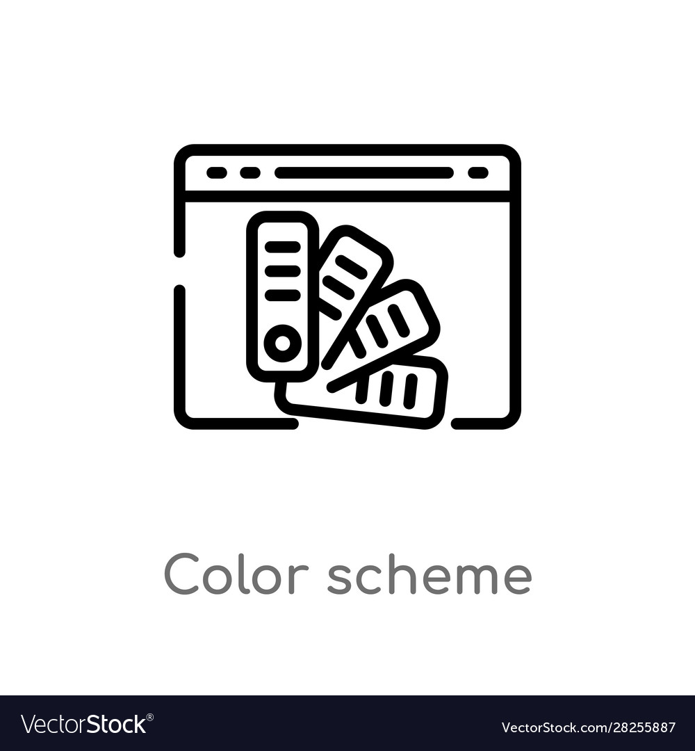 Outline color scheme icon isolated black simple