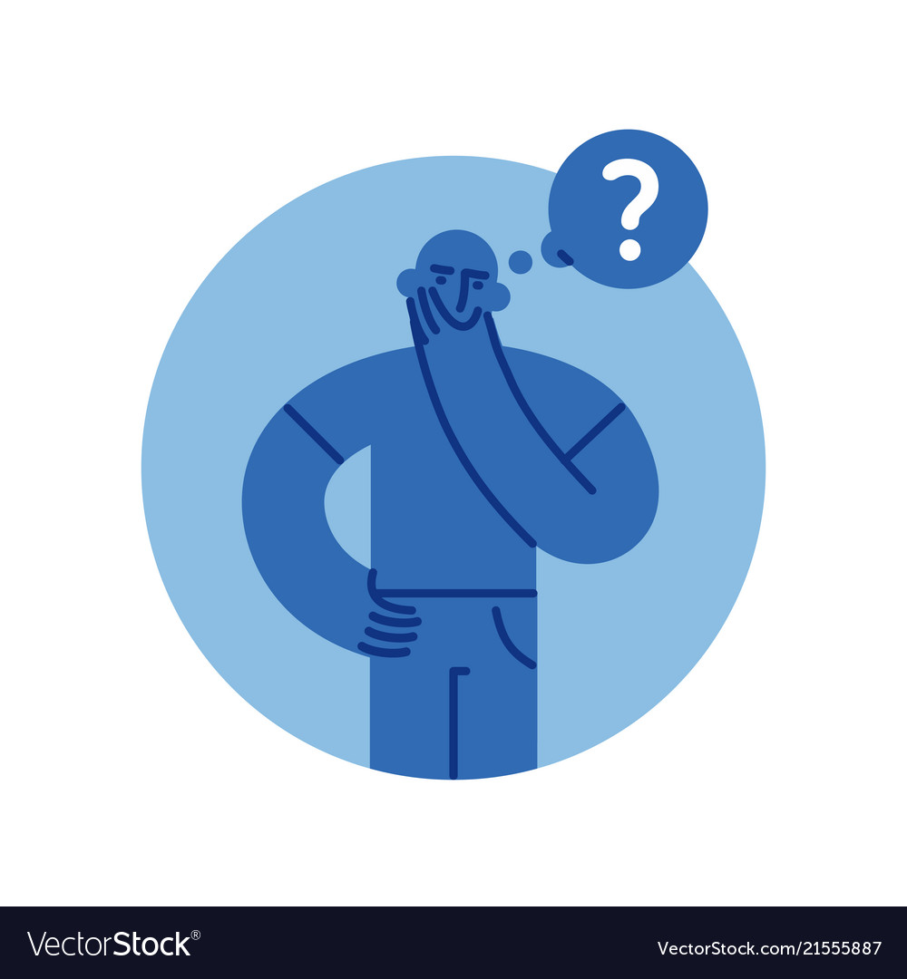 Puzzled Man with Question Mark