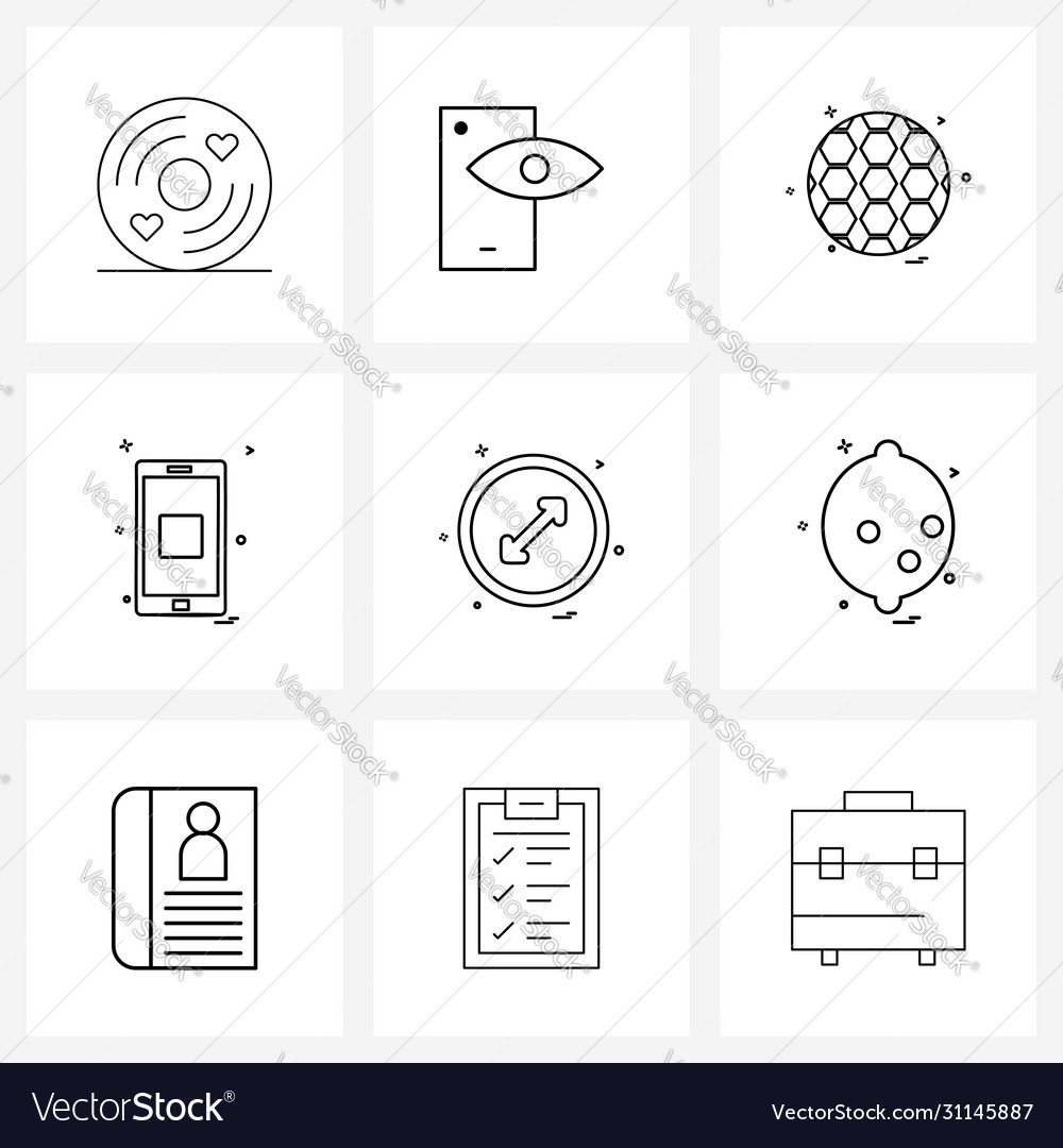 Set 9 modern line icons user interface