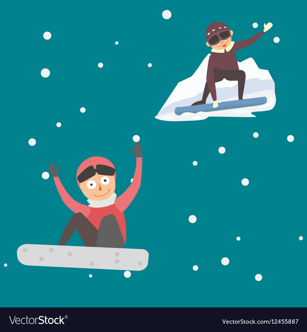 Snowboarder jump in different pose