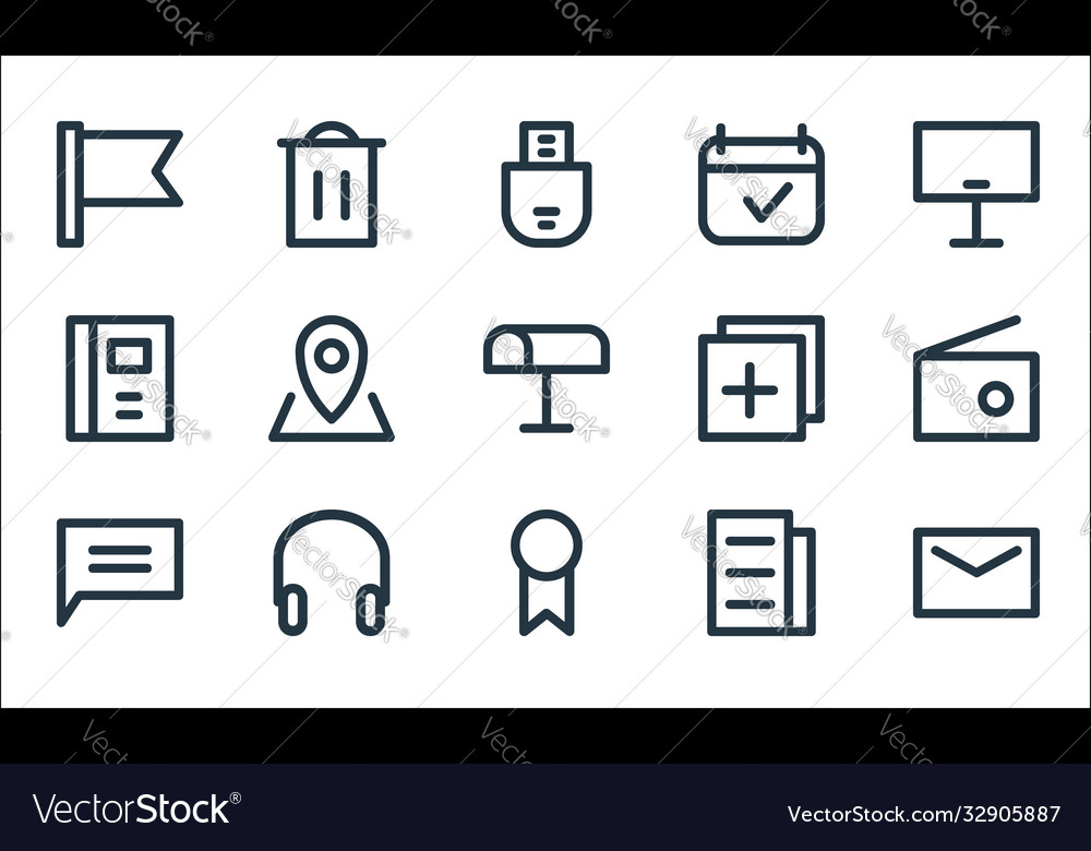 User interface line icons linear set quality vector image User interface line icons linear set quality