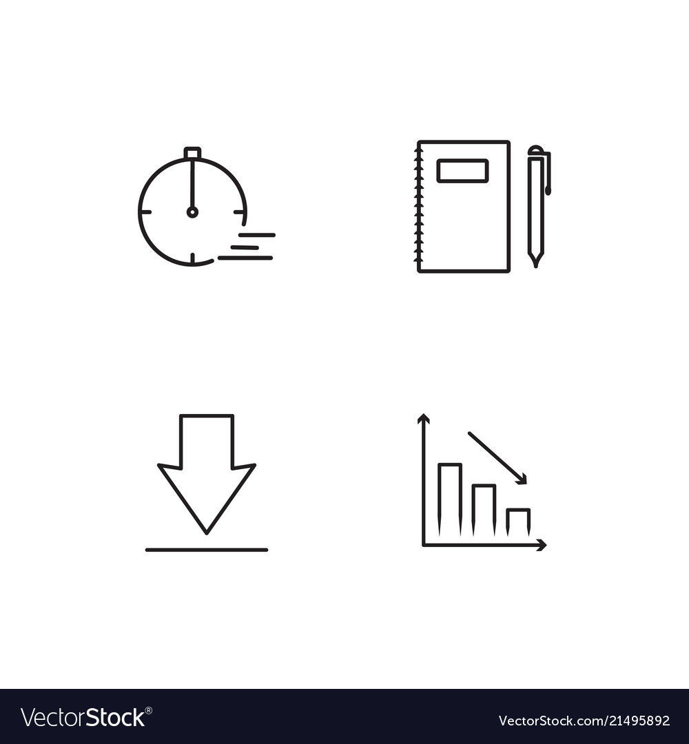 Banking linear icons set simple outline