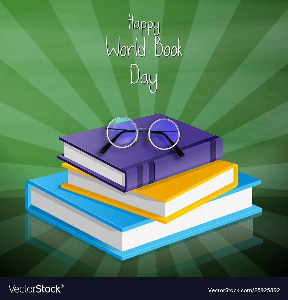 Colorful book for world day on green