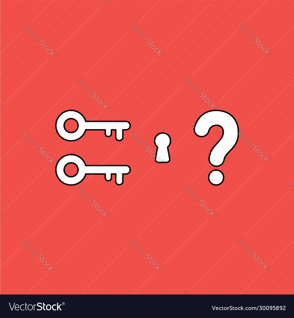Concept two key icons with keyhole vector image Concept two key icons with keyhole