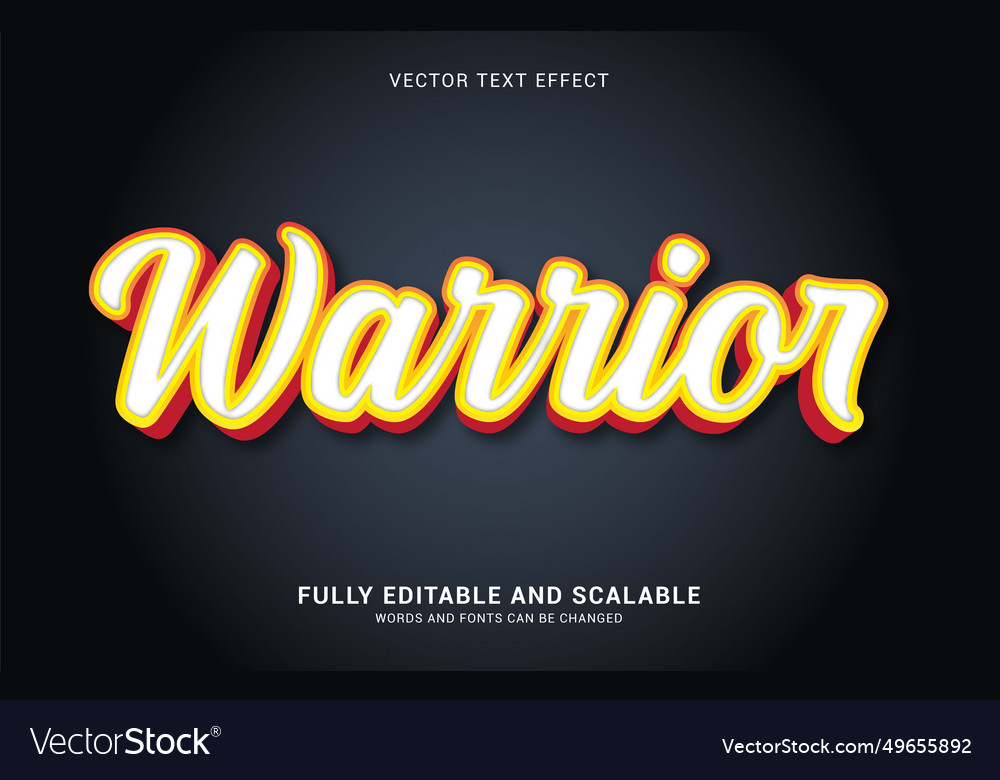 Editable text effect warrior style