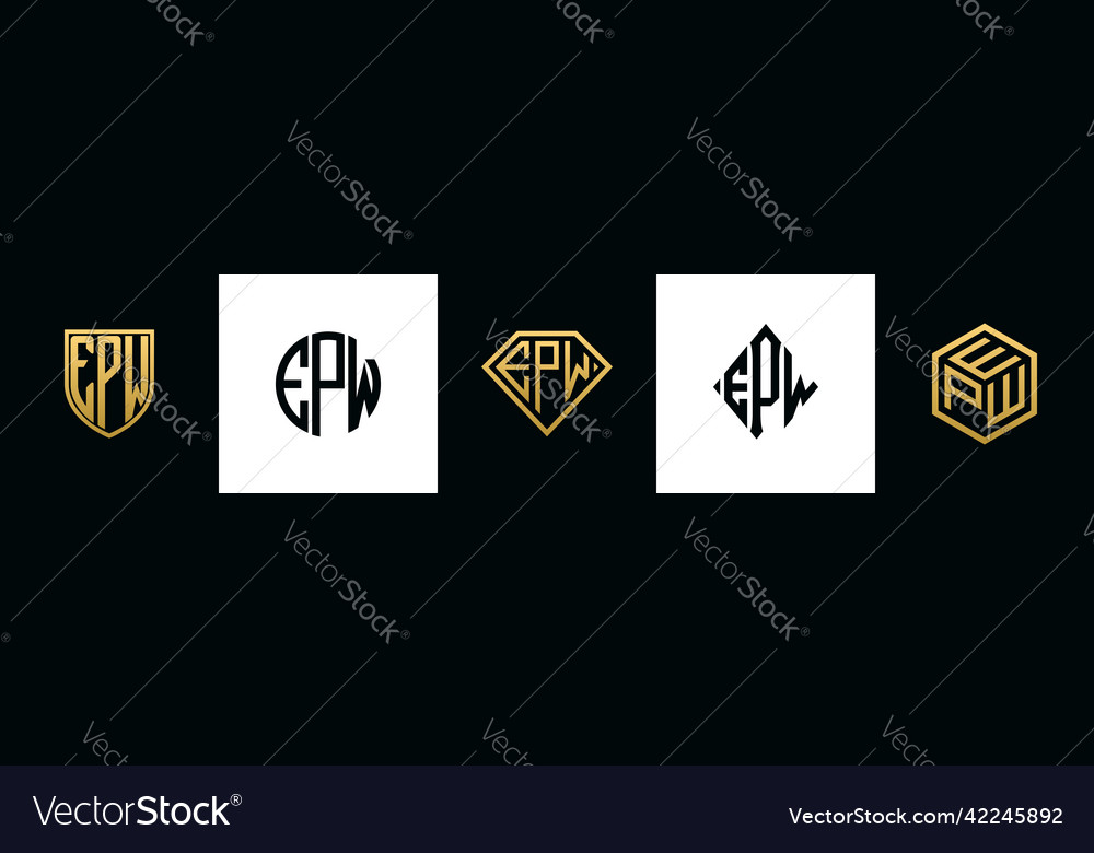 Initial letters epw logo designs bundle