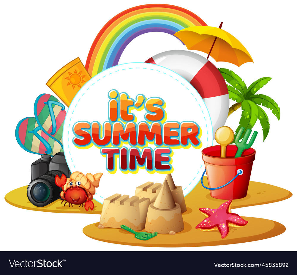 Premium Vector  Summer time text banner template