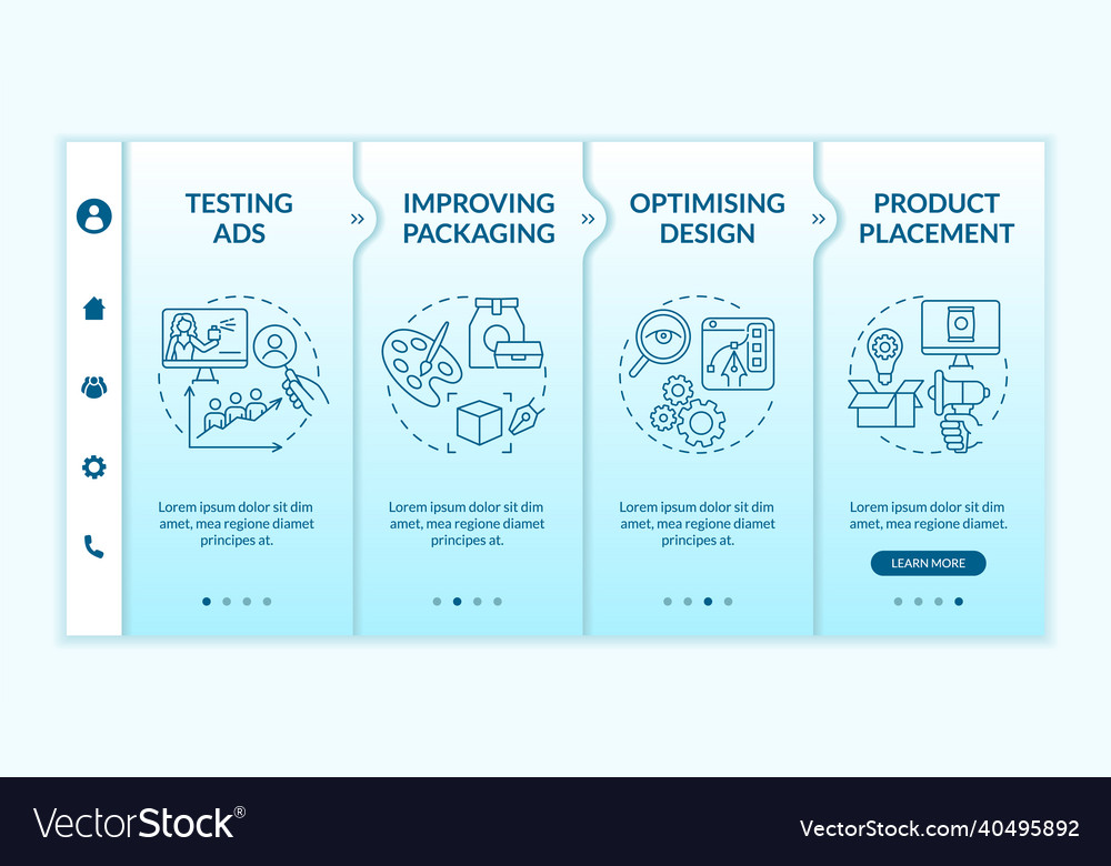 Neuromarketing utilization onboarding template vector image Neuromarketing utilization onboarding template