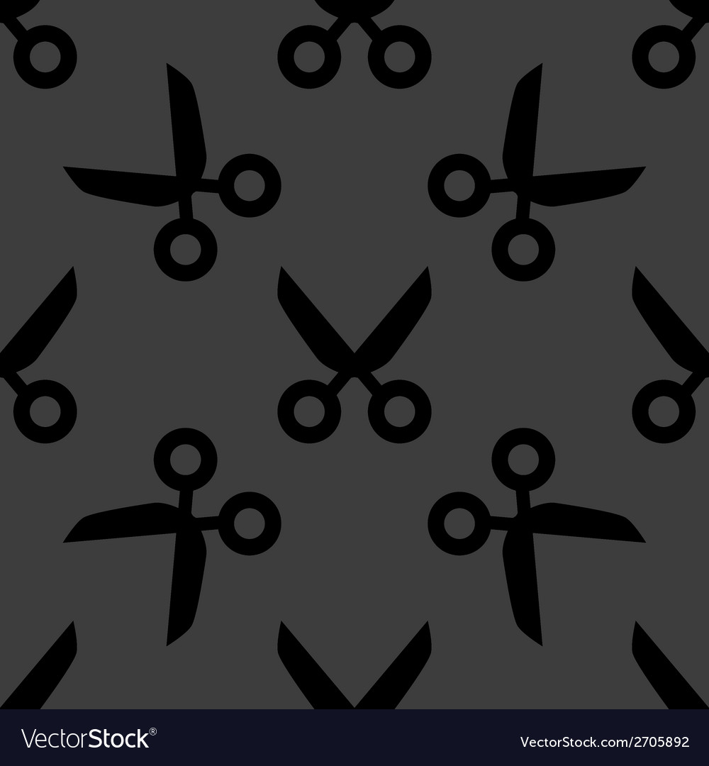 Scissors web icon flat design seamless pattern