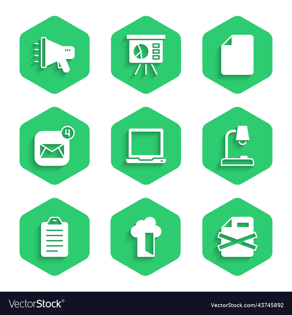 Set laptop cloud database delete file document vector image Set laptop cloud database delete file document