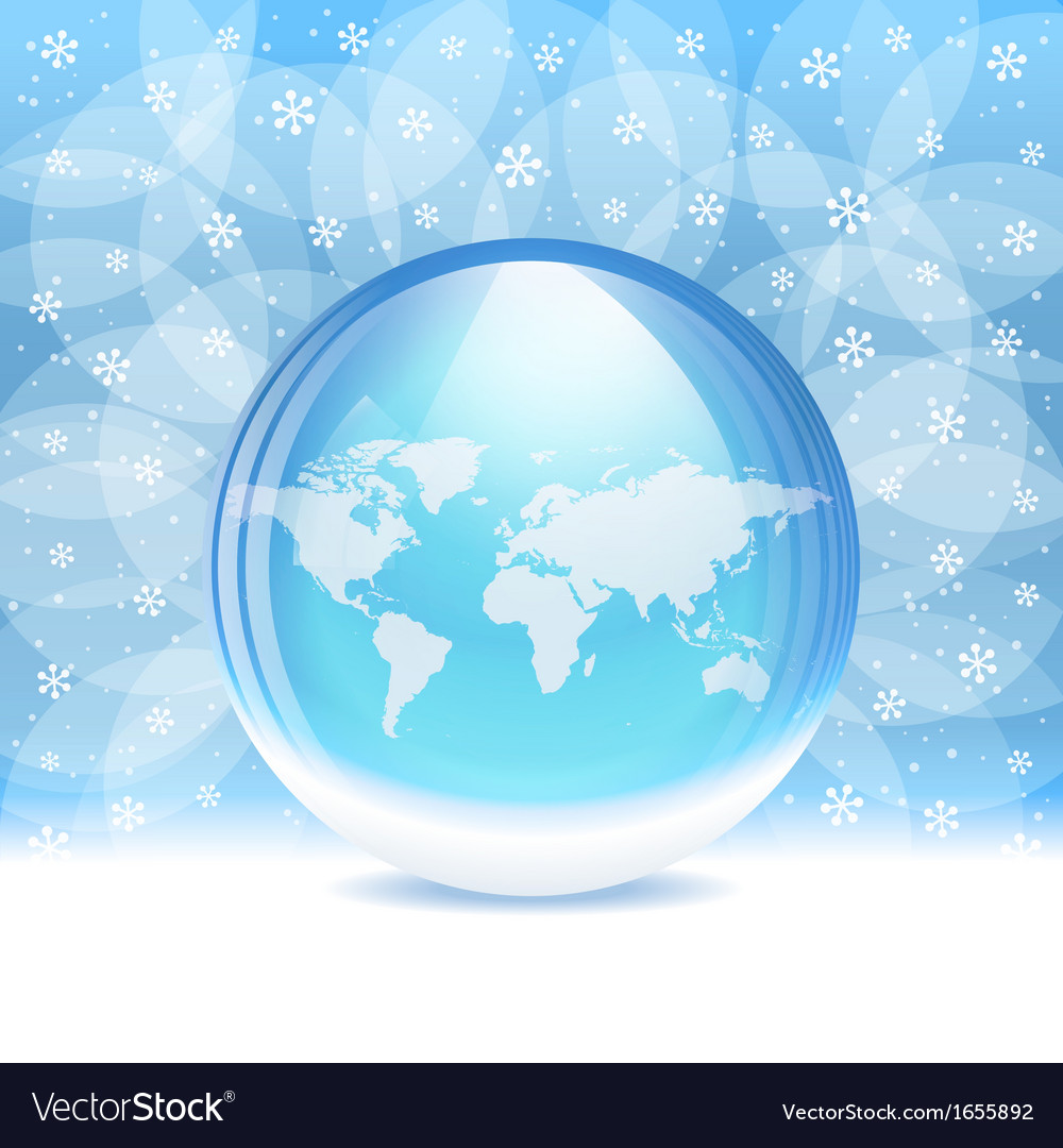 Transparent snow globe with map