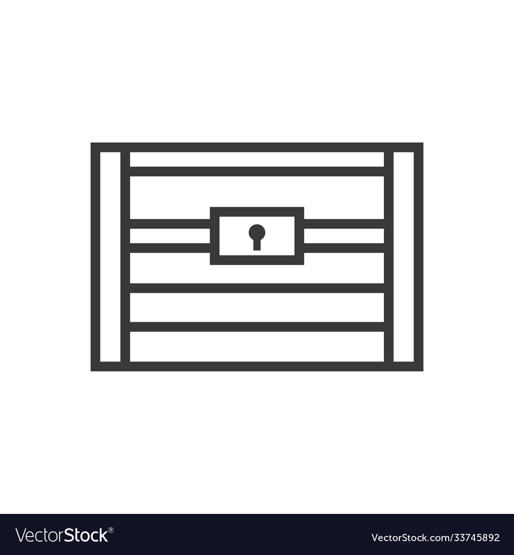 Treasure chest line style icon design