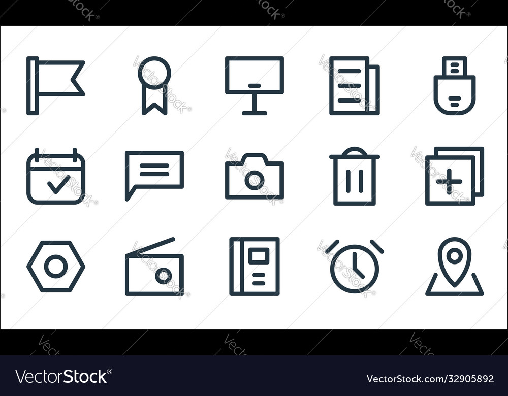 User interface line icons linear set quality vector image User interface line icons linear set quality