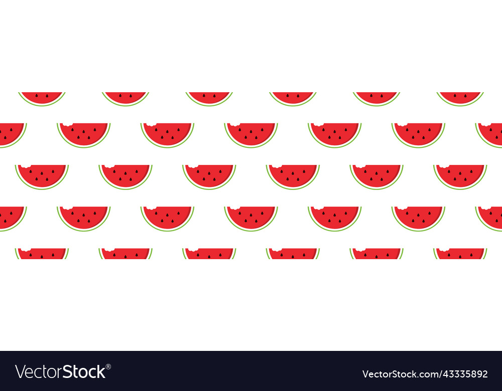 Watermelon slices with bite marks pattern vector image Watermelon slices with bite marks pattern