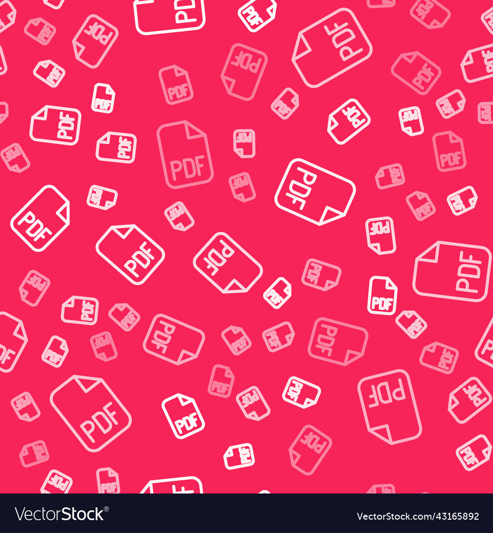 White line pdf file document download button vector image White line pdf file document download button