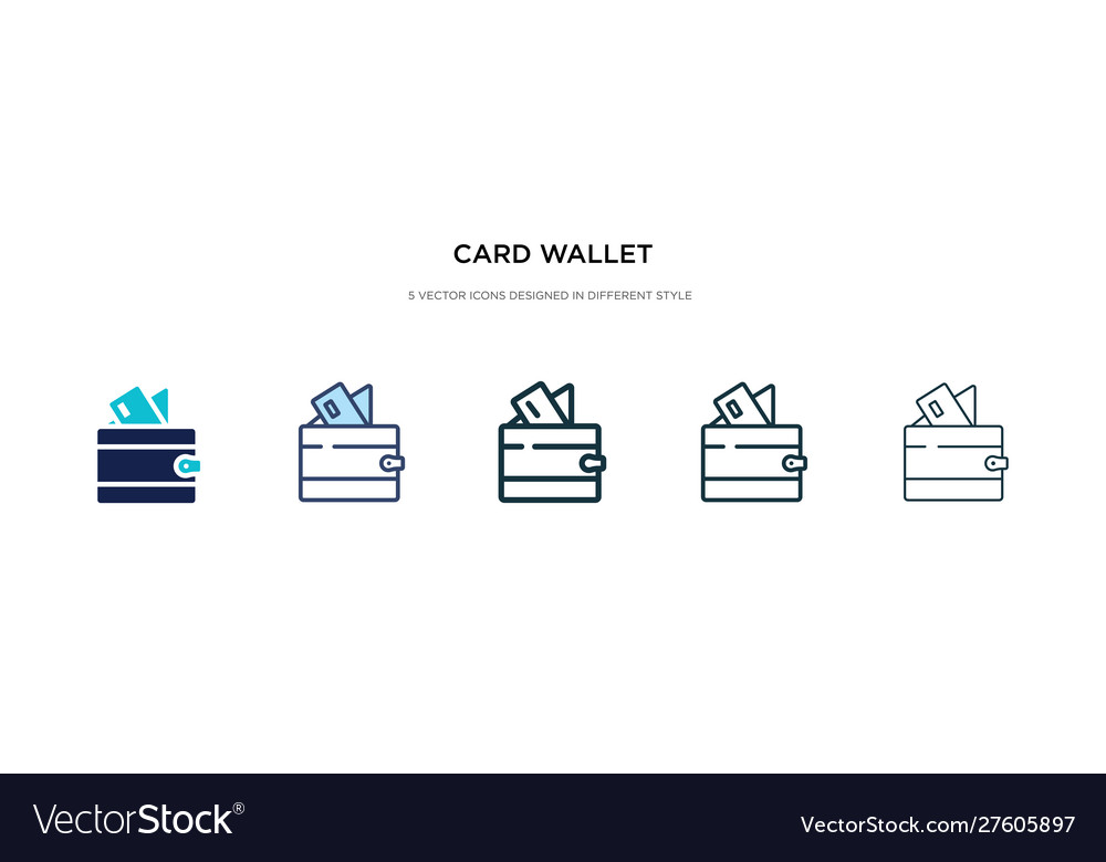 Card wallet icon in different style two colored vector image Card wallet icon in different style two colored