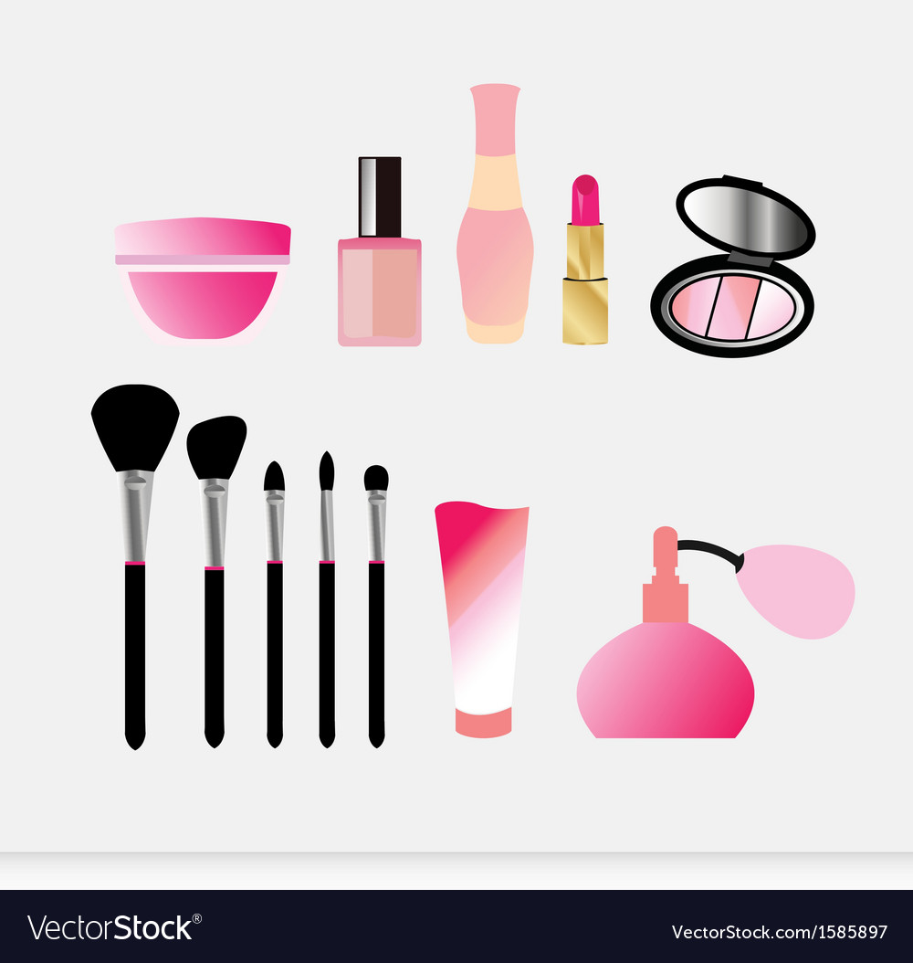 Cosmetics icons Royalty Free Vector Image VectorStock