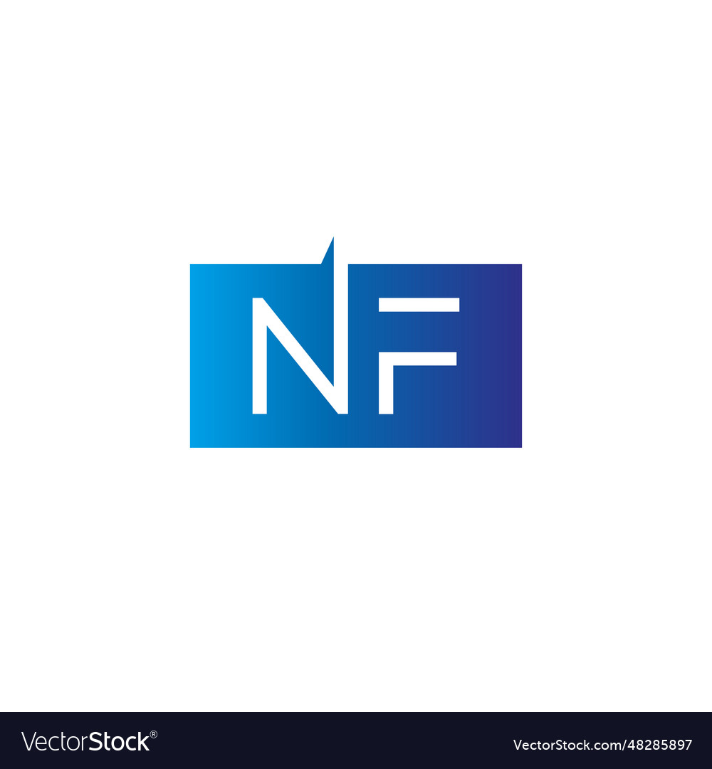 Creative initial letter nf square logo design Vector Image