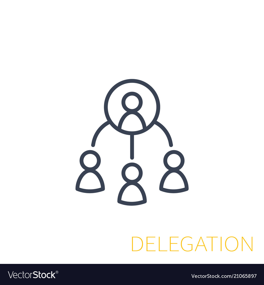 Delegation icon linear Royalty Free Vector Image