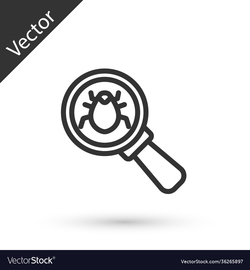 Grey line system bug concept icon isolated vector image Grey line system bug concept icon isolated