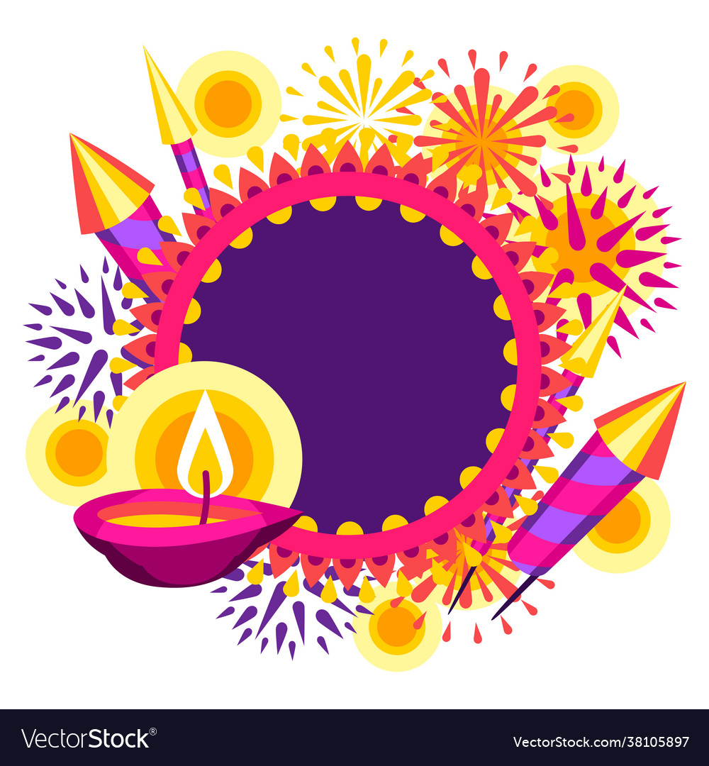 Happy diwali greeting card deepavali or dipavali