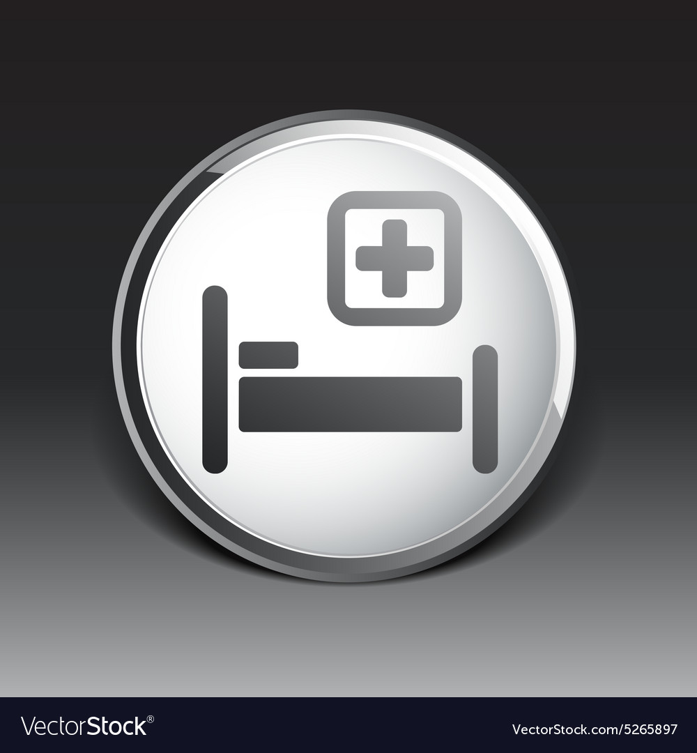 Hospital bed and cross icon doctor health care