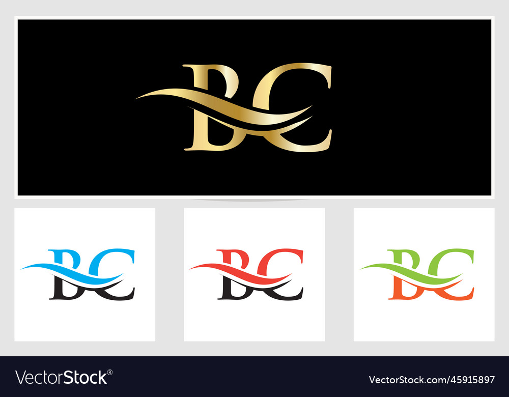 Initial monogram letter bc logo design Royalty Free Vector