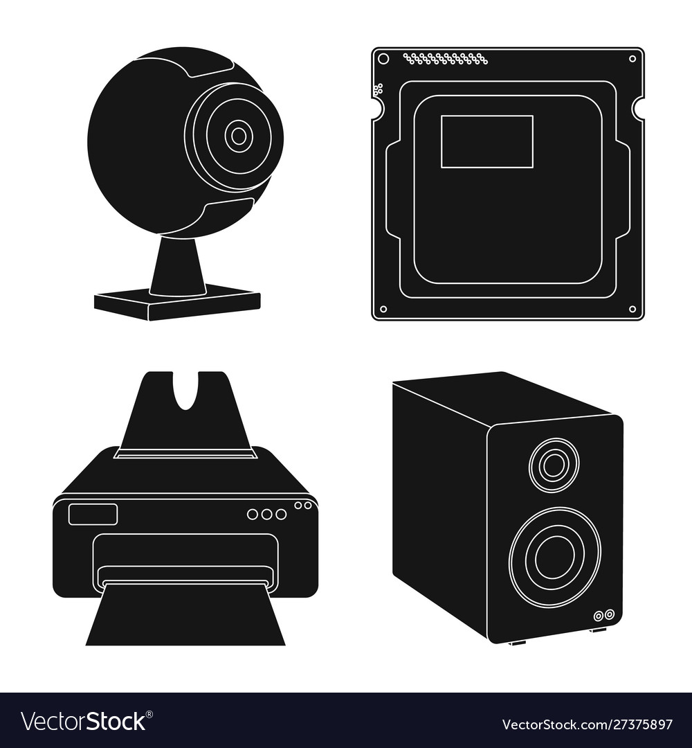 Isolated object laptop and device icon set vector image Isolated object laptop and device icon set