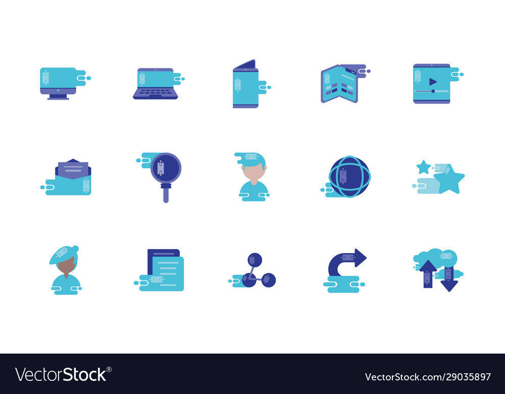 Isolated social media icon set design