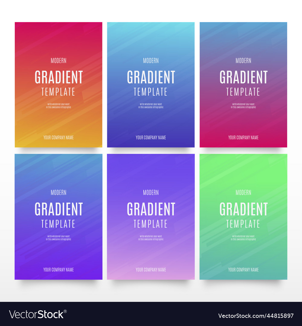 Modern gradient template collection design vector image Modern gradient template collection design