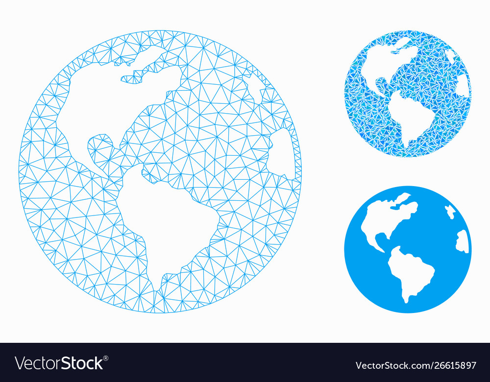 Planet earth mesh 2d model and triangle