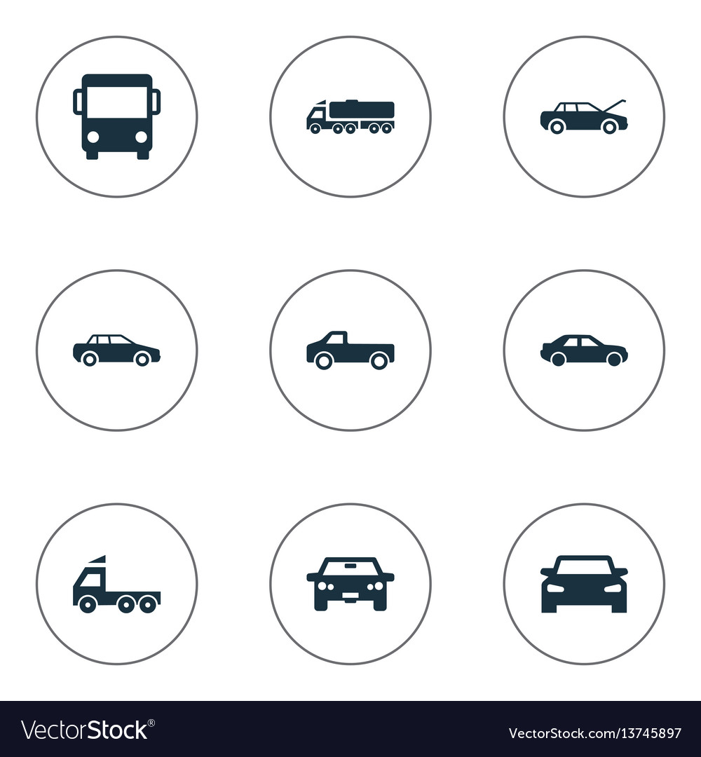 Set of simple auto icons